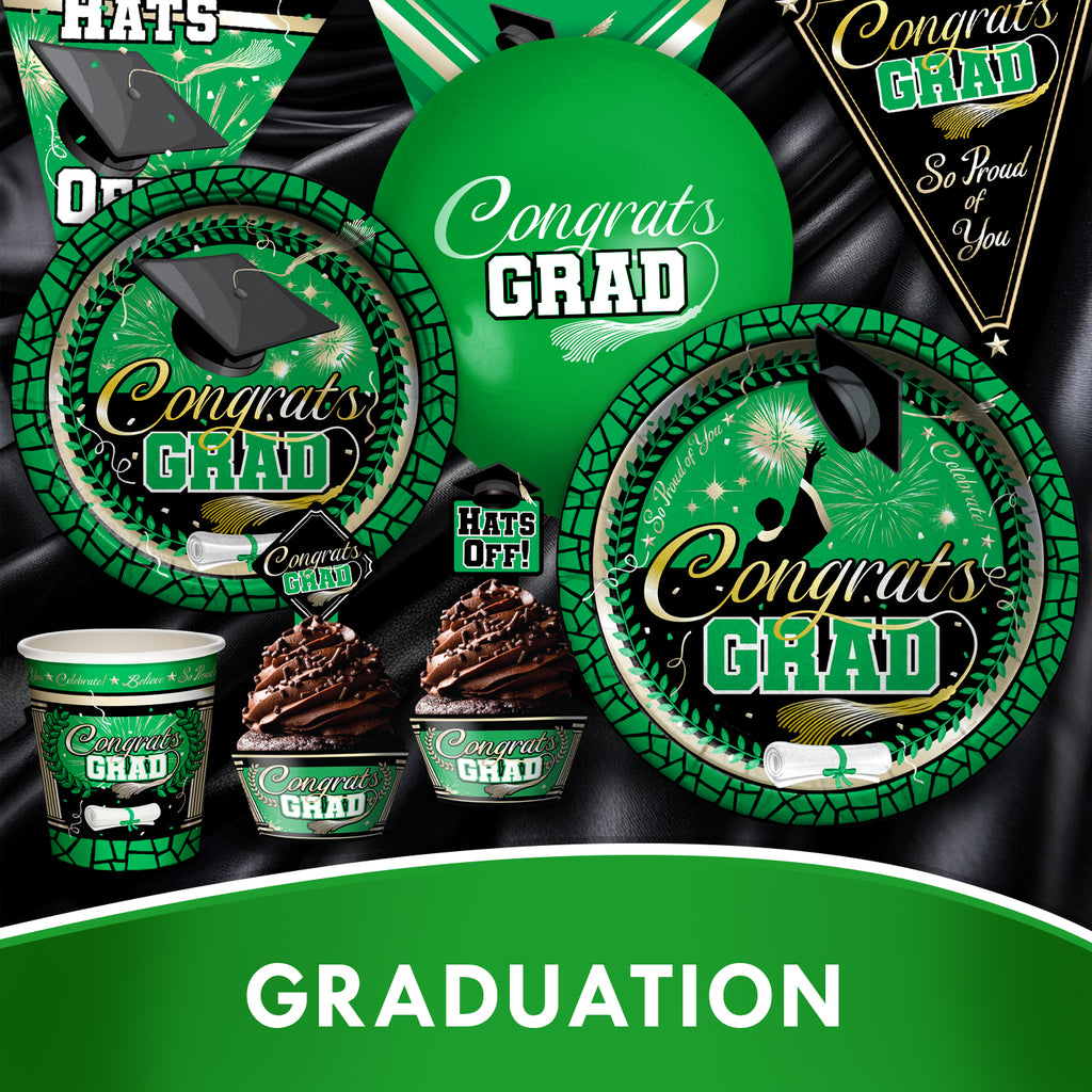 Green Graduation Party Supplies