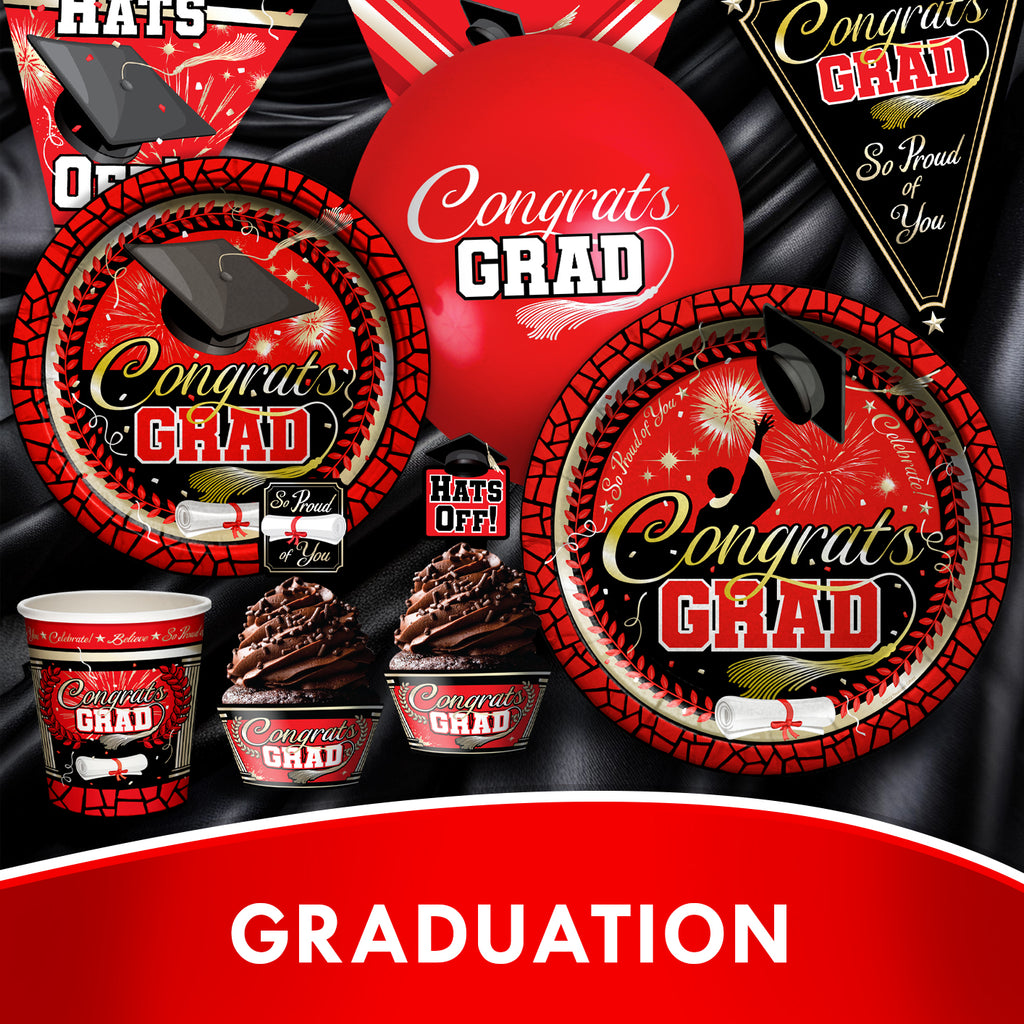 Red Graduation Party Supplies