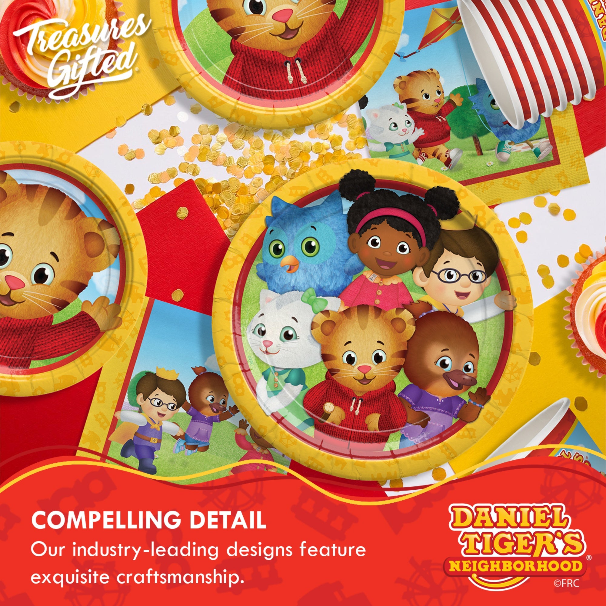 Daniel Tiger Birthday Supplies Tableware Deluxe Set for 24 Guests ...