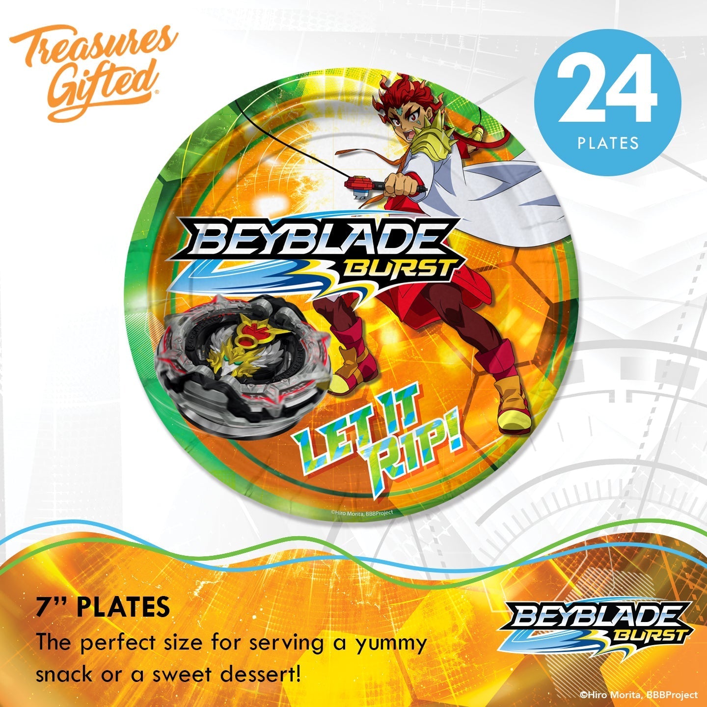 BEYBLADE Birthday Party Supplies Tableware Deluxe Set for 24 Guests ...