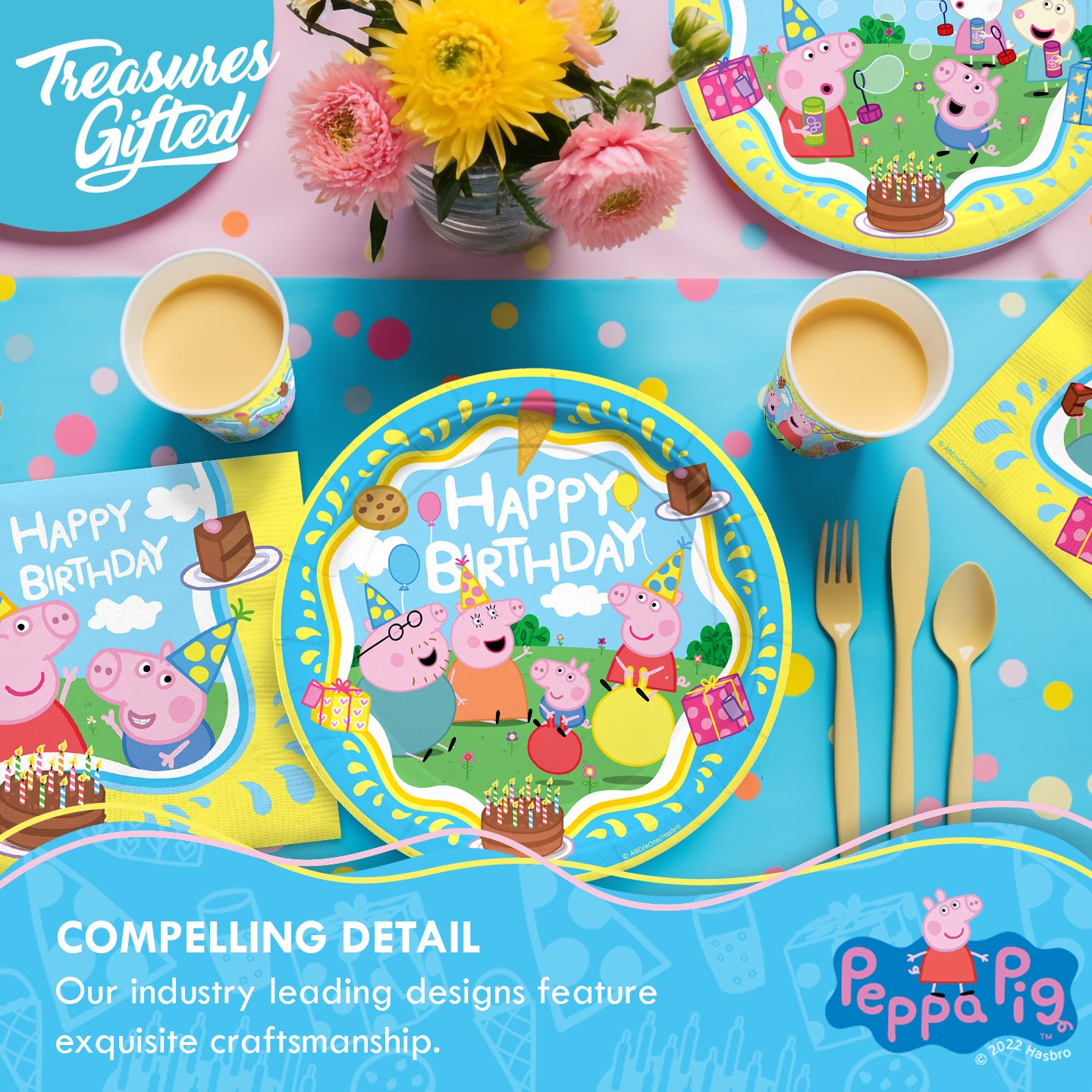 Peppa Pig Party Napkins - Pack Of 20, 2-Ply, Official Licensed Party Supplies For Peppa Pig Theme Celebrations-511014