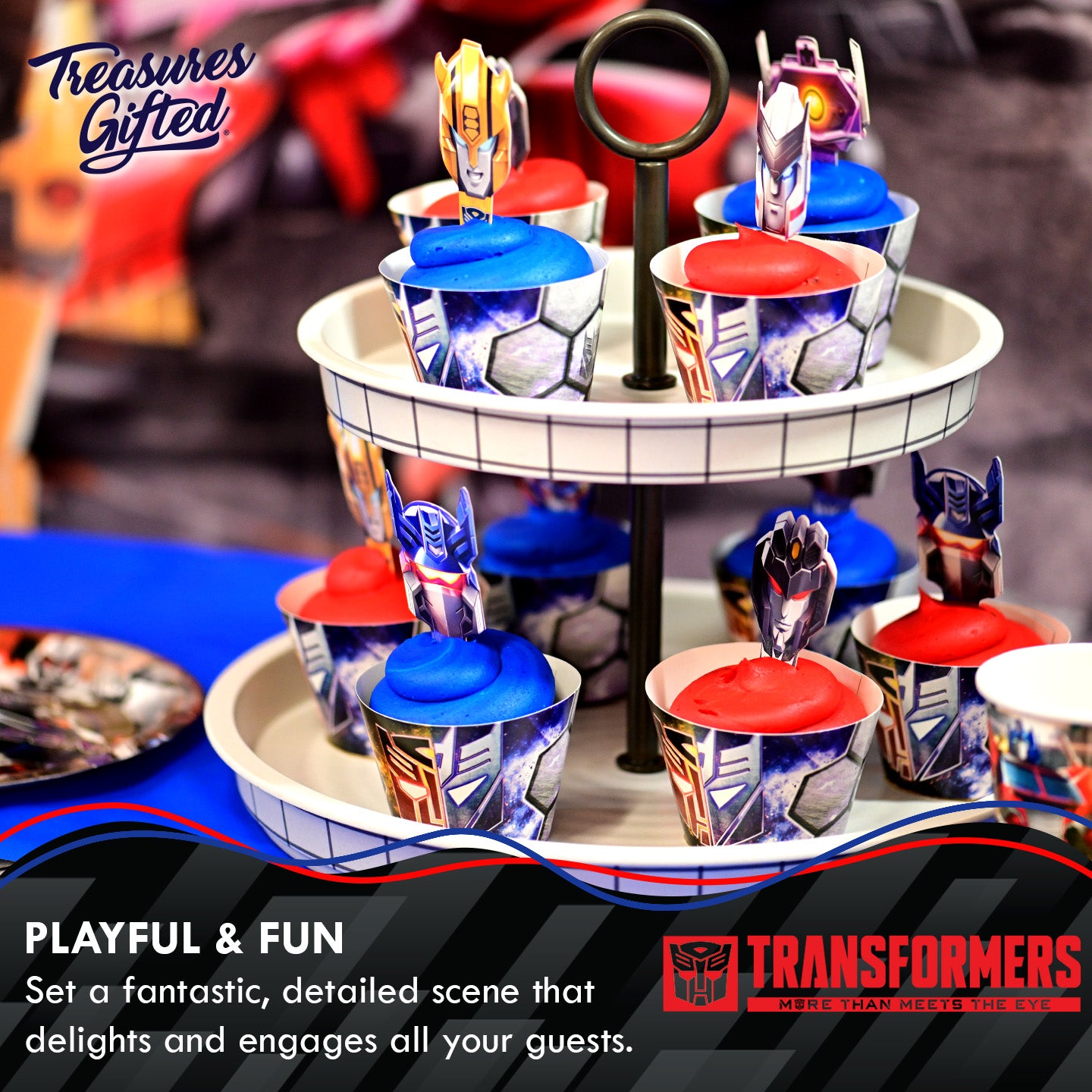 thumbnail image 2 of Transformers Cake Toppers Set Of 12 - Includes 10 Figures/Vehicles, Tattoo And Ring 2 of 6