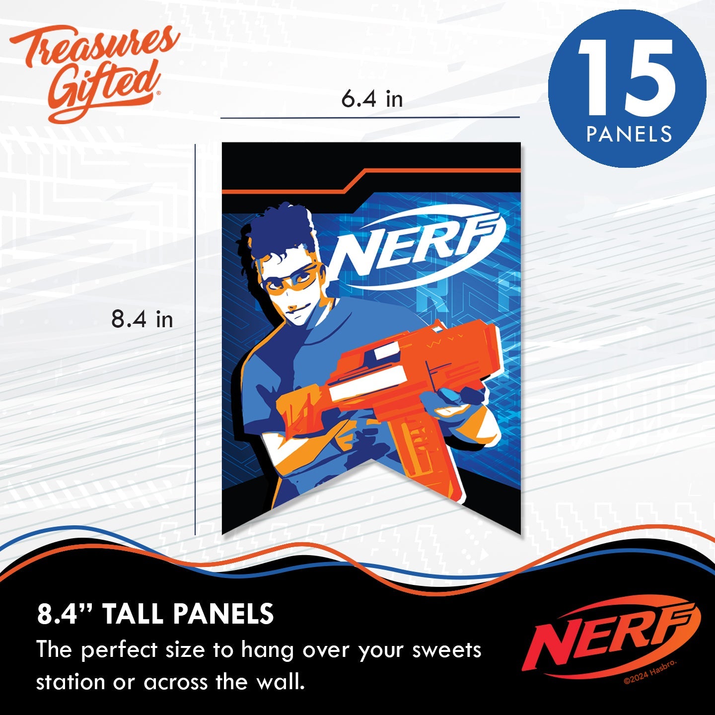 Treasures Gifted Nerf Birthday Banner Pennant - Nerf Party Supplies 2 Pack