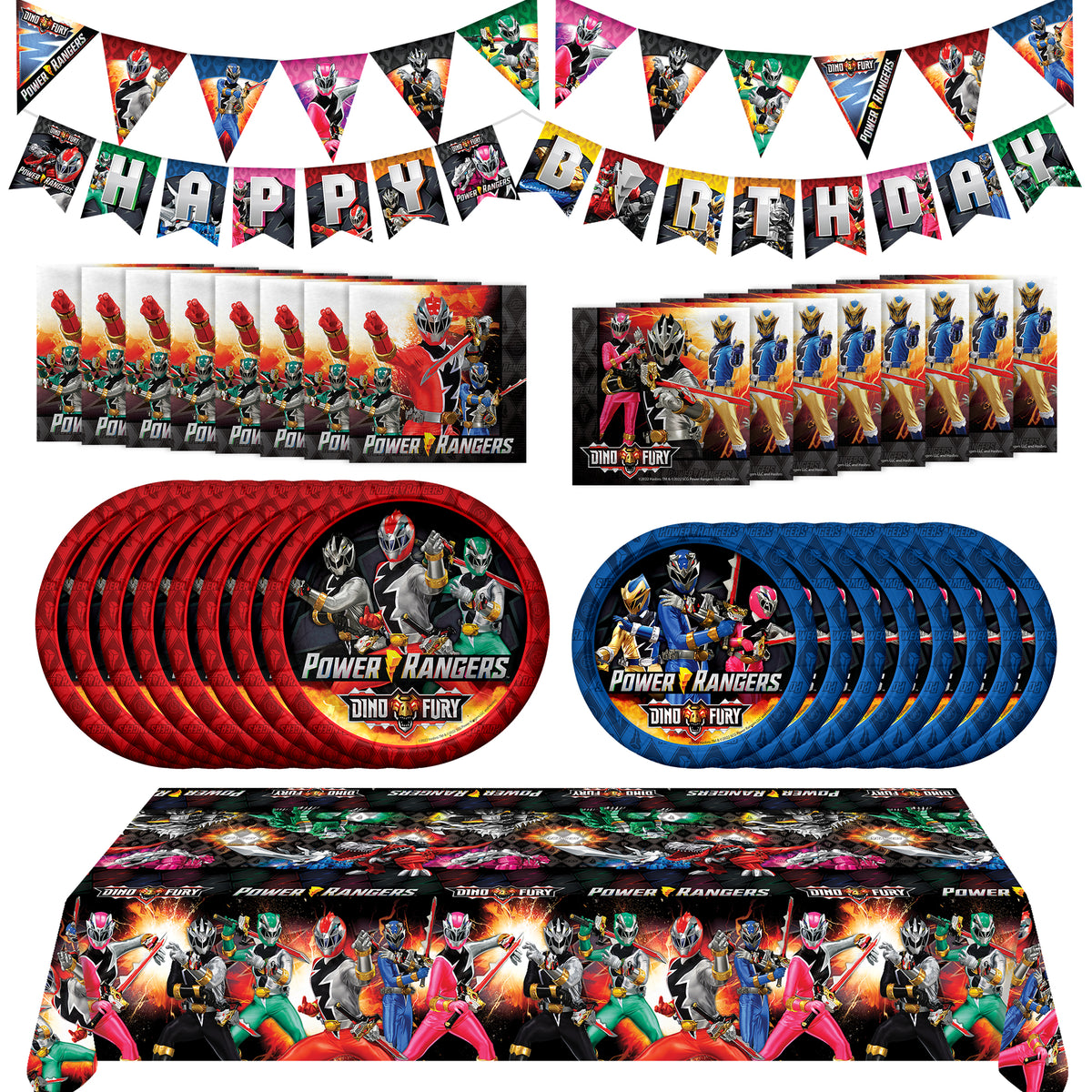 Power Rangers Party Supplies Complete Set for 16 Guests – Treasures Gifted