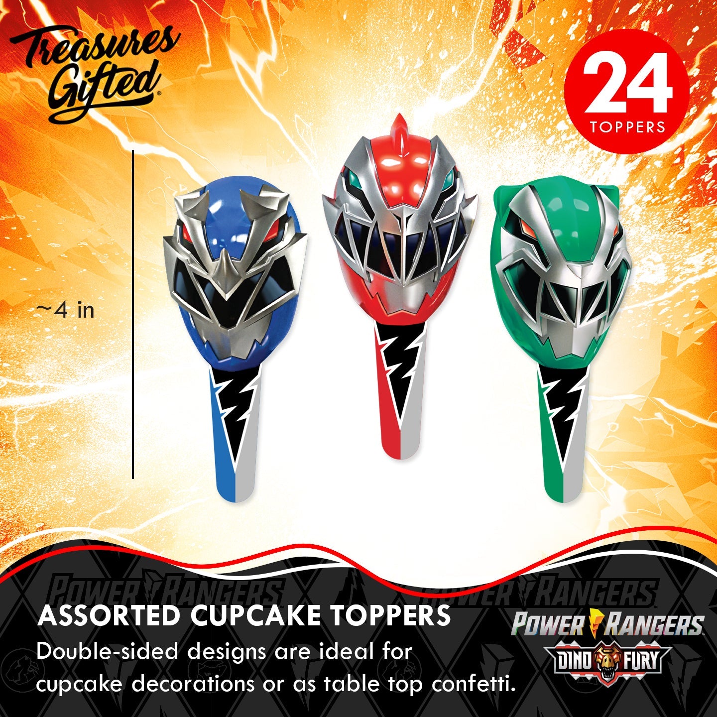 Topper Power Renger Power Rangers Cake Topper & Power Rangers Cupcake Toppers Kit ...