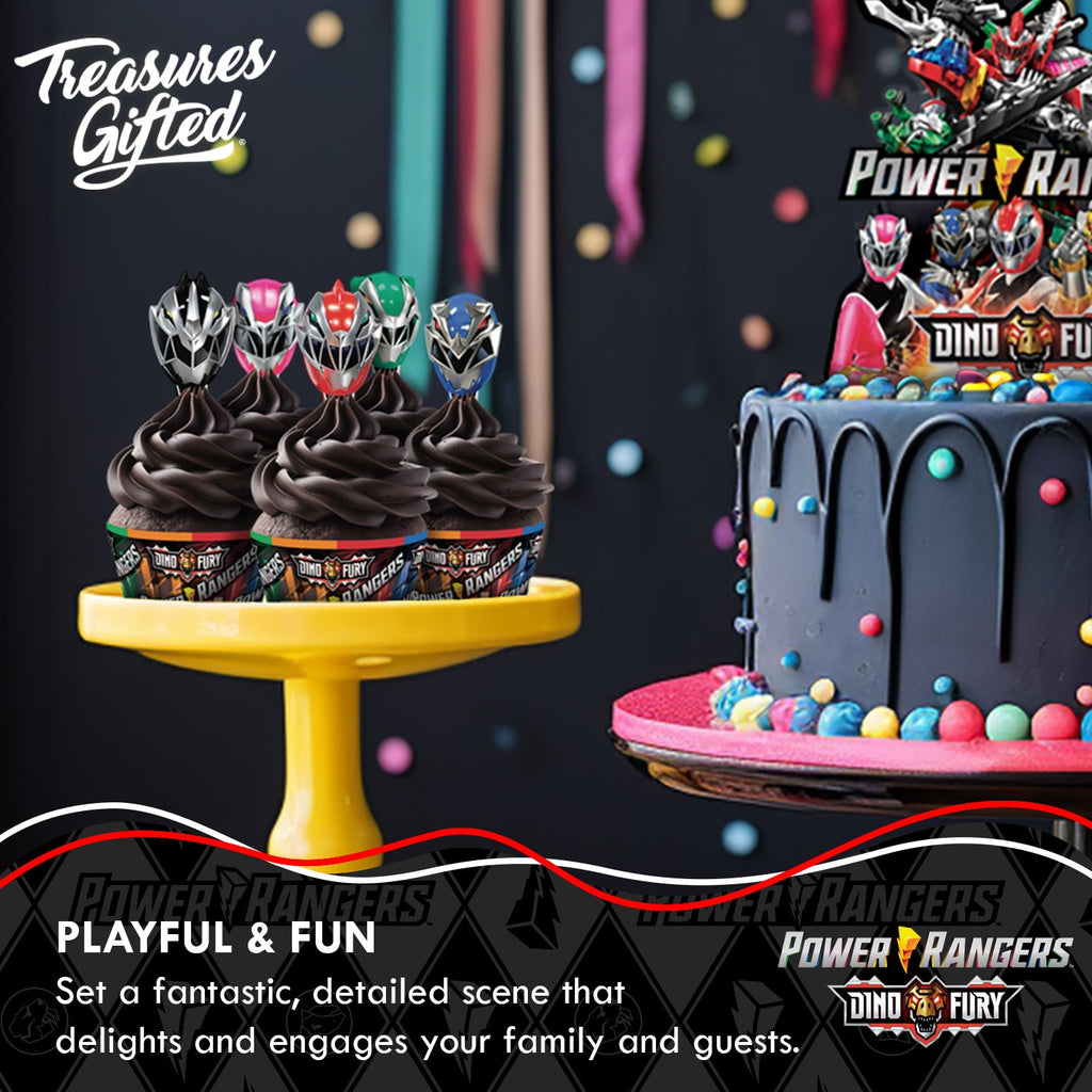 Topper Power Renger Power Rangers Cake Topper & Power Rangers Cupcake Toppers Kit ...