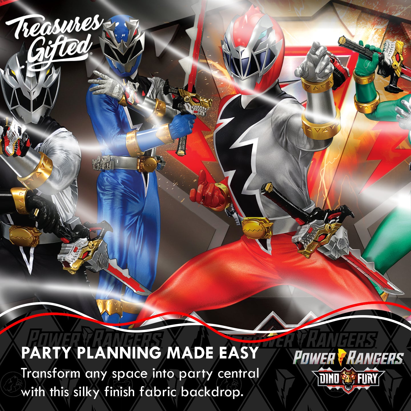 Power Rangers Birthday Backdrop - Power Rangers Party Supplies ...