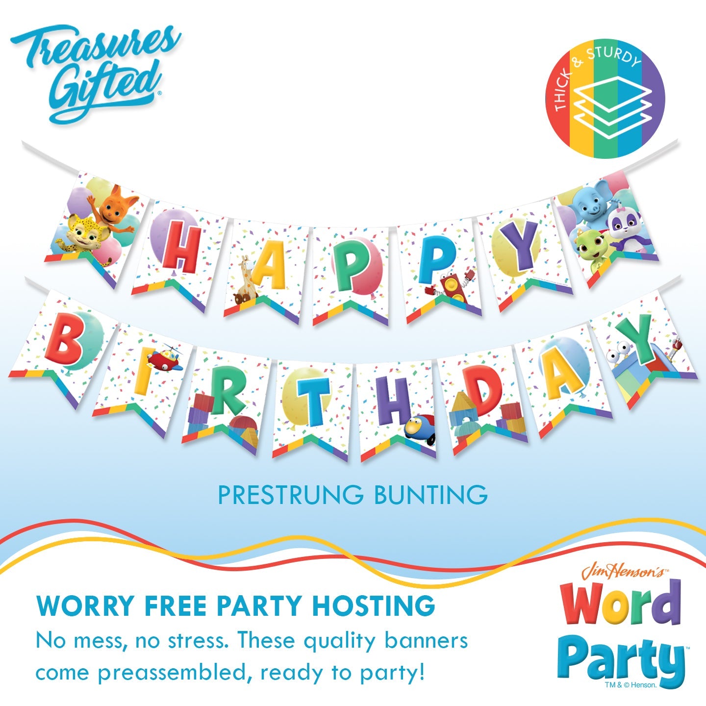 Treasures Gifted Word Party Banner - Word Party Birthday Supplies