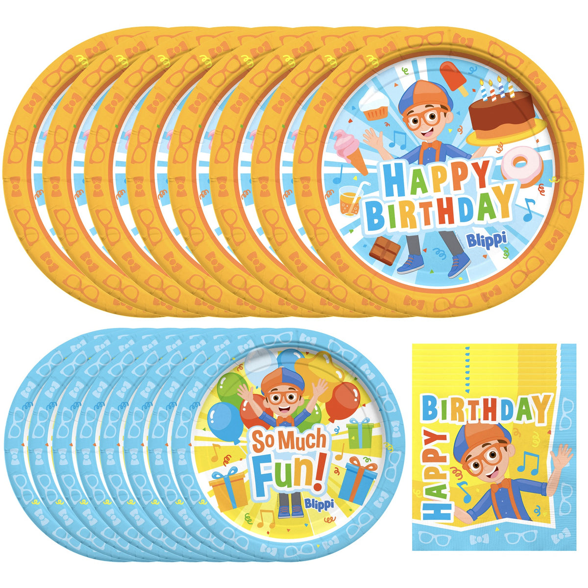 Blippi Party Tableware Starter Set for 24 Guests Treasures Gifted