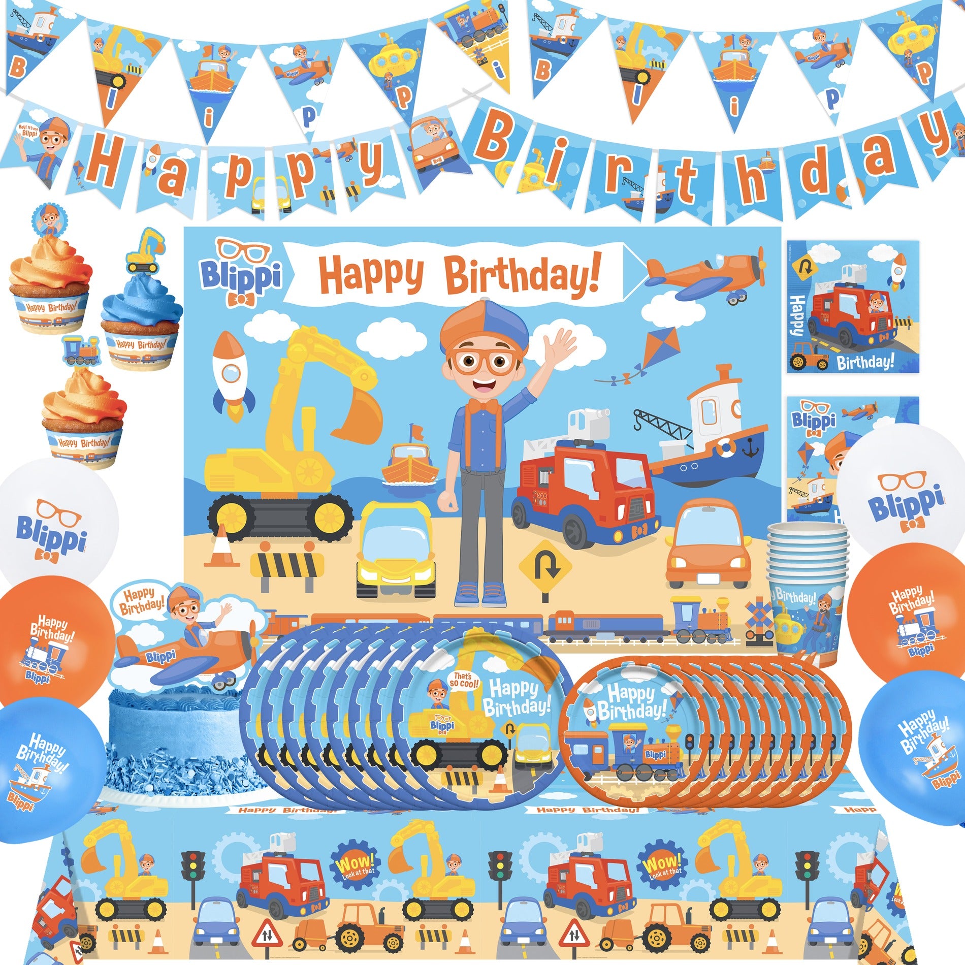 Blippi Party Supplies for Kids- BLIPPI Party Decorations, Birthday  Decorations
