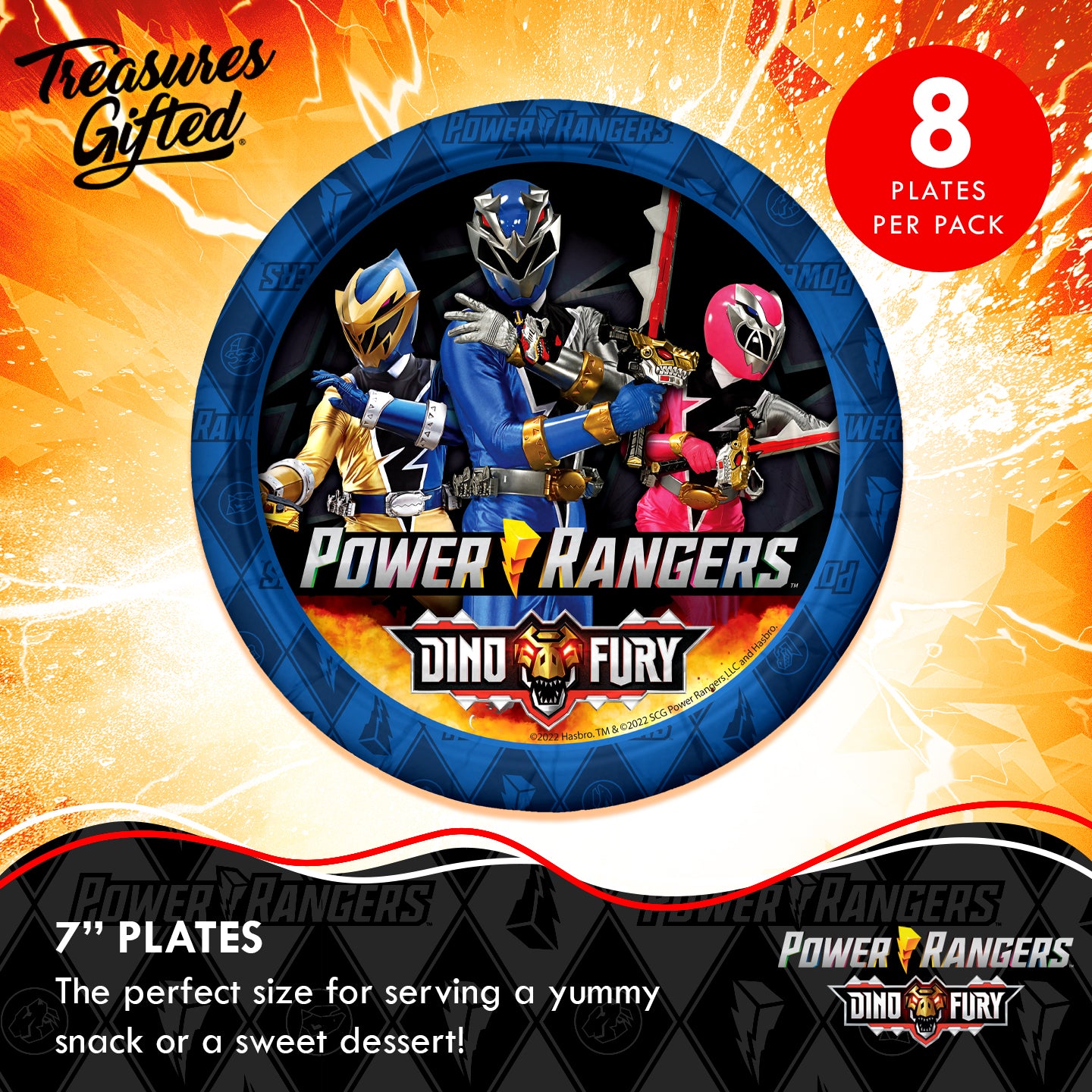 Power Rangers Plates 7in - Power Rangers Party Supplies – Treasures Gifted