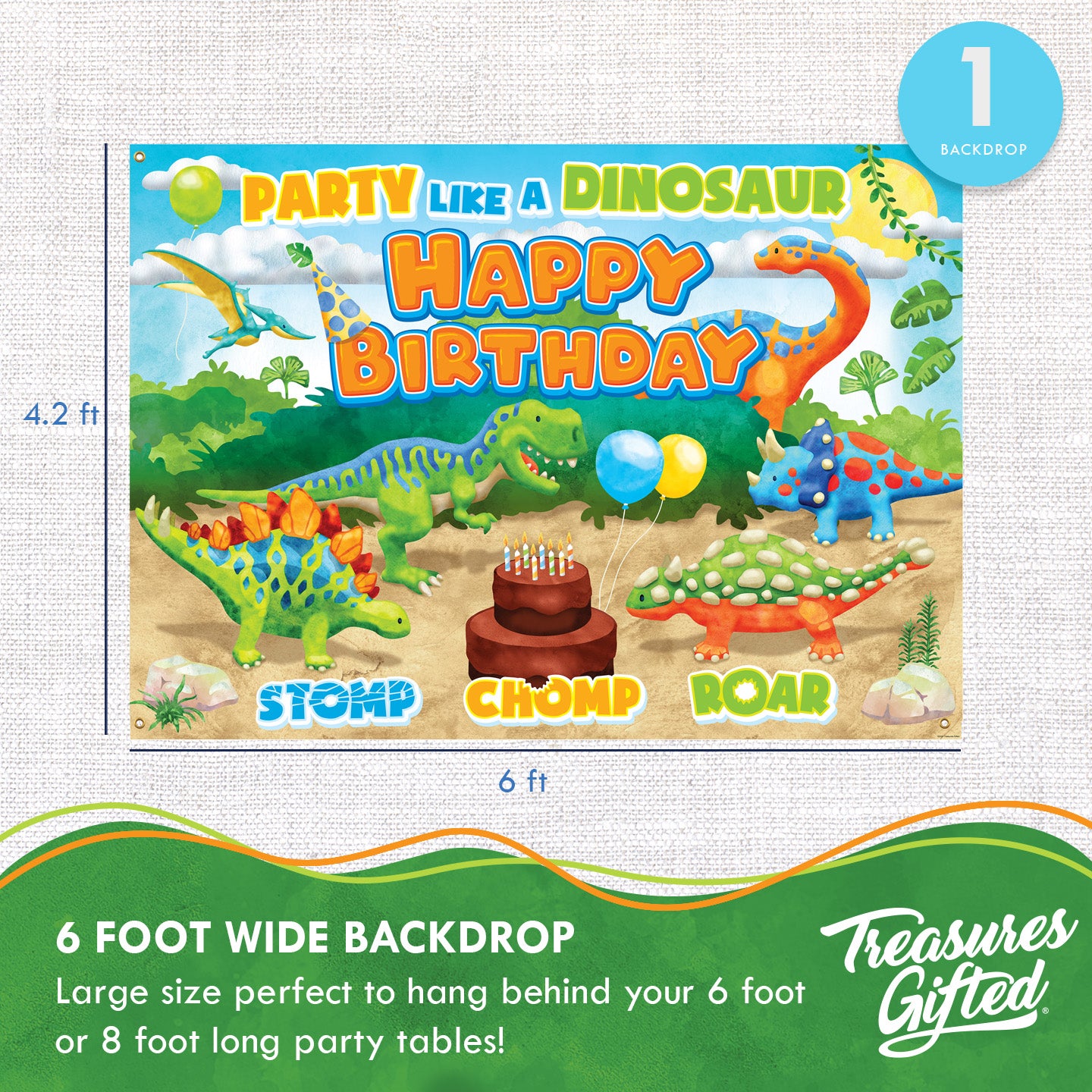 Renaiss 9x6ft Dinosaur Backdrop For Photoshoot Fabric