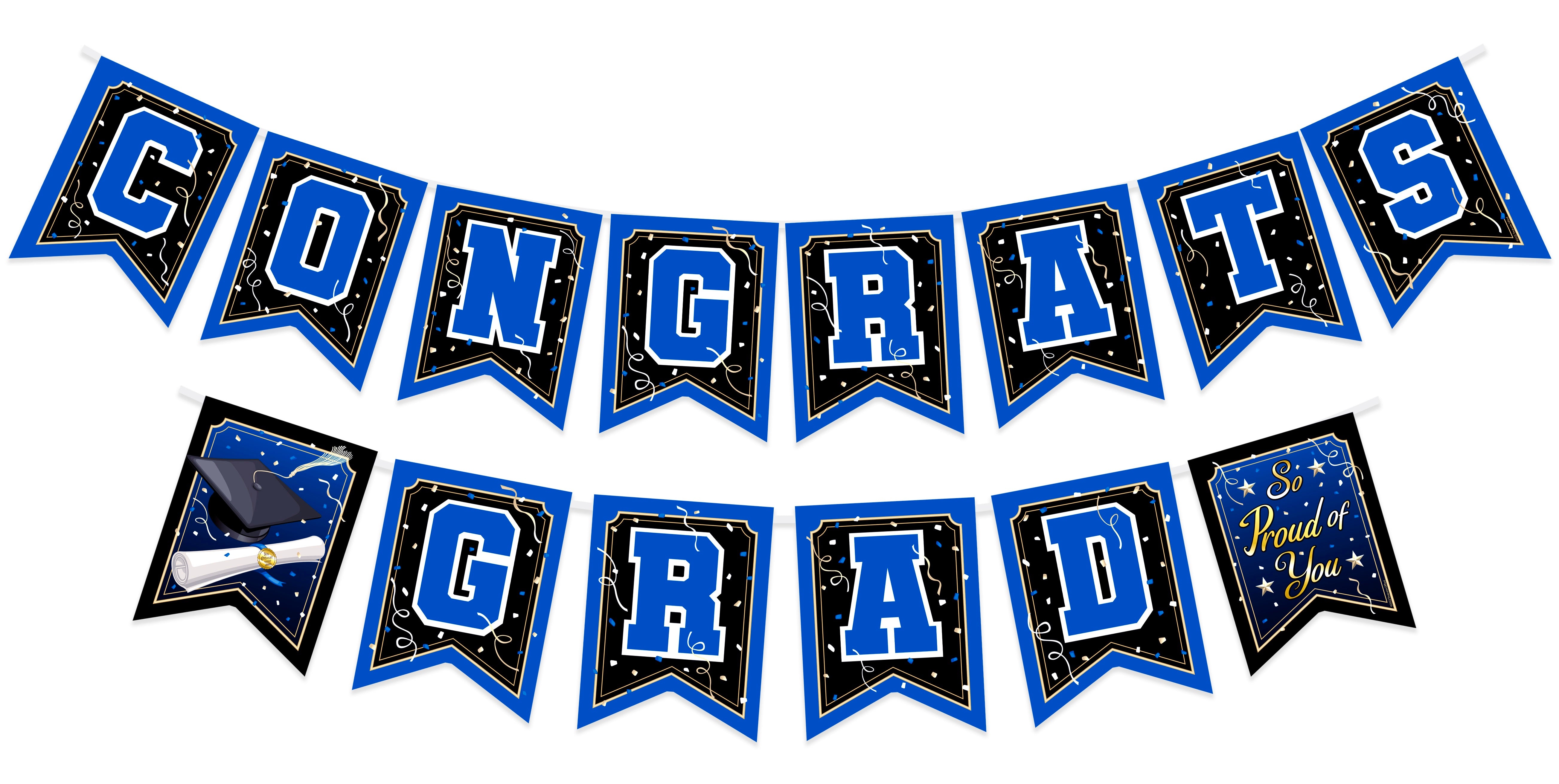 Blue Graduation Banner - Blue Graduation Party Decorations – Treasures ...