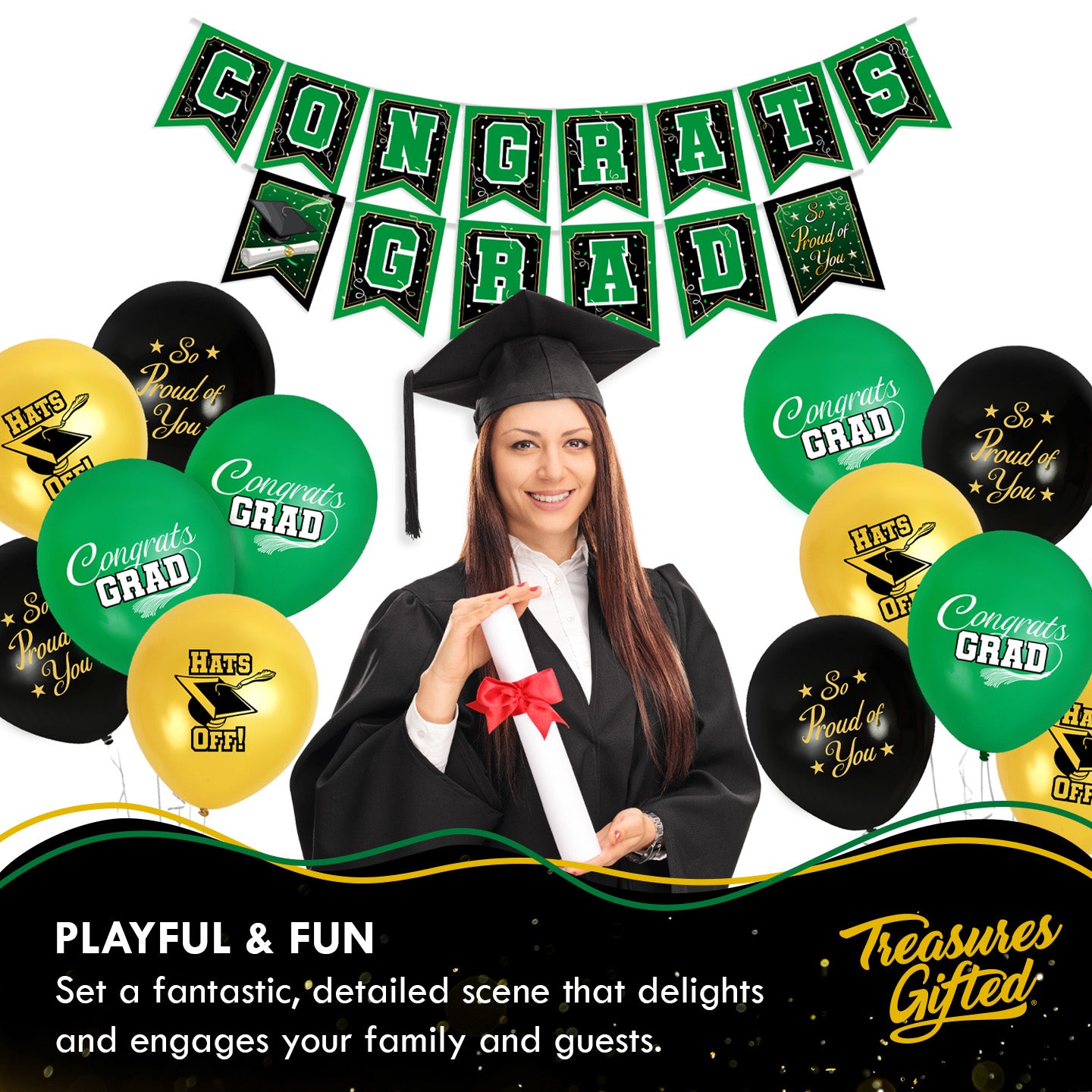 Green Graduation Banner - Green Graduation Party Decorations ...