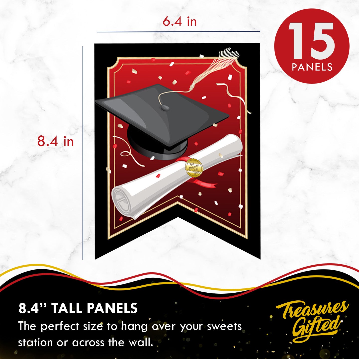 Red Graduation Banner - Red Graduation Party Decorations – Treasures Gifted