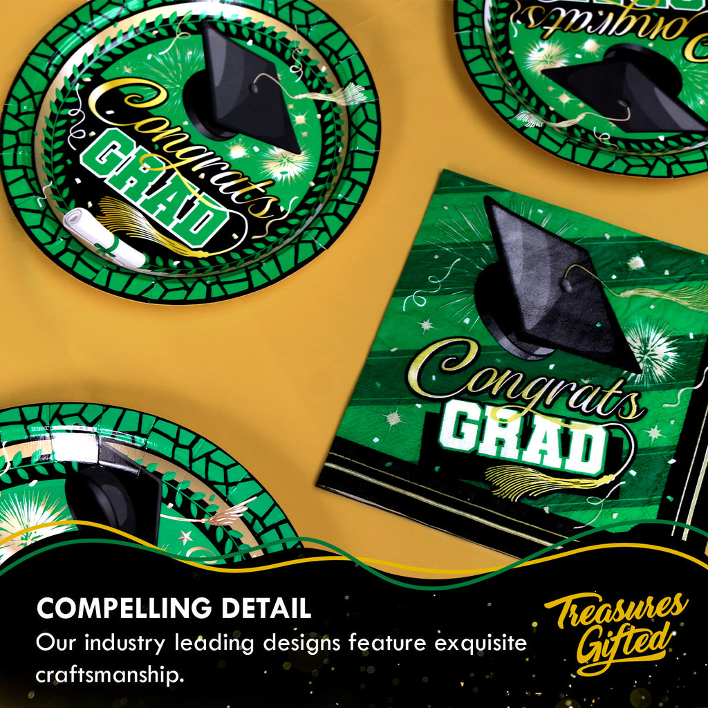Green Graduation Backdrop - Green Graduation Party Supplies – Treasures ...