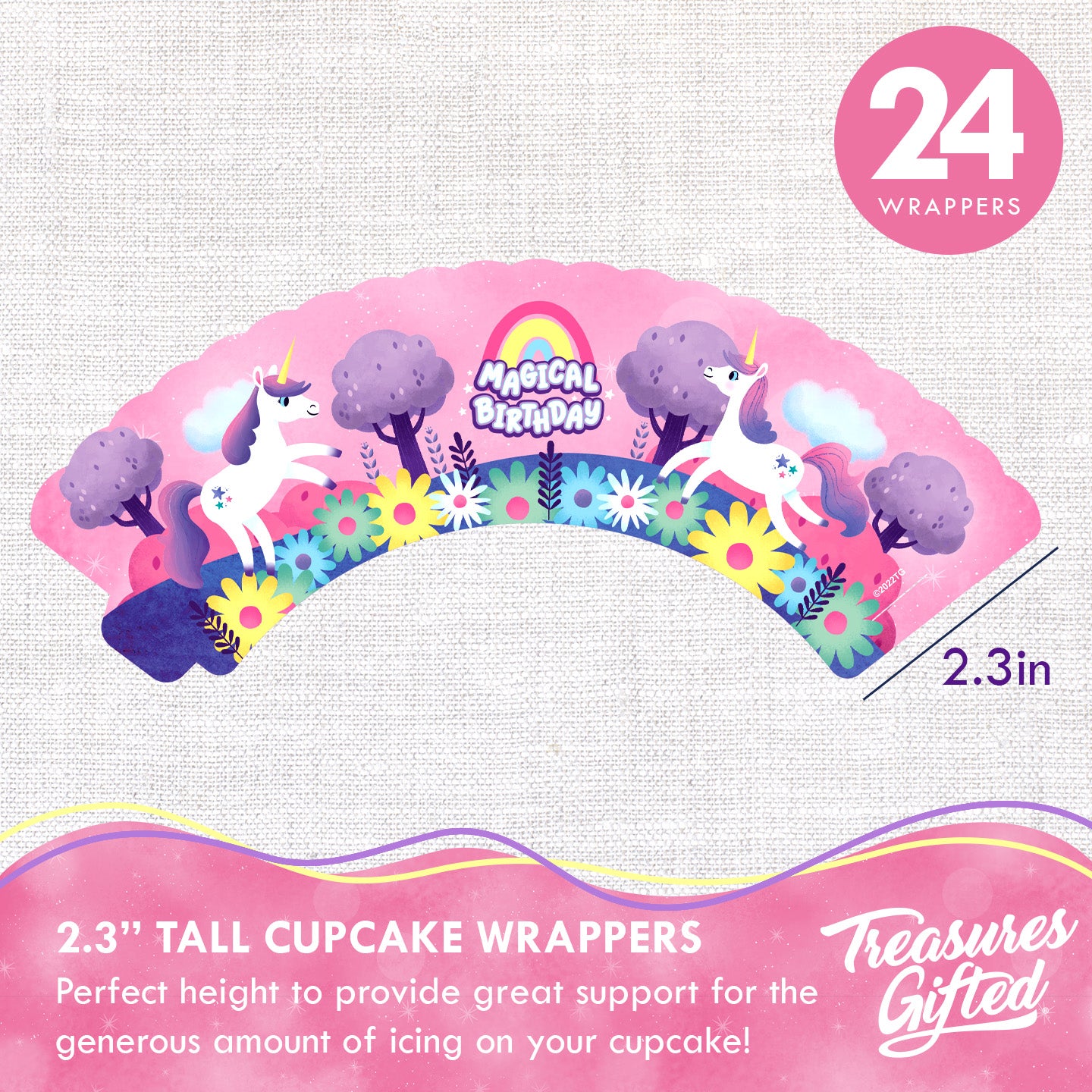 Treasure Wrapper Unicorn Cupcake Toppers & Unicorn Cupcake Wrappers – Treasures Gifted