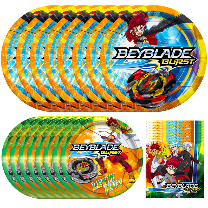 BEYBLADE Birthday Party Supplies Tableware Starter Set for 16 Guests ...