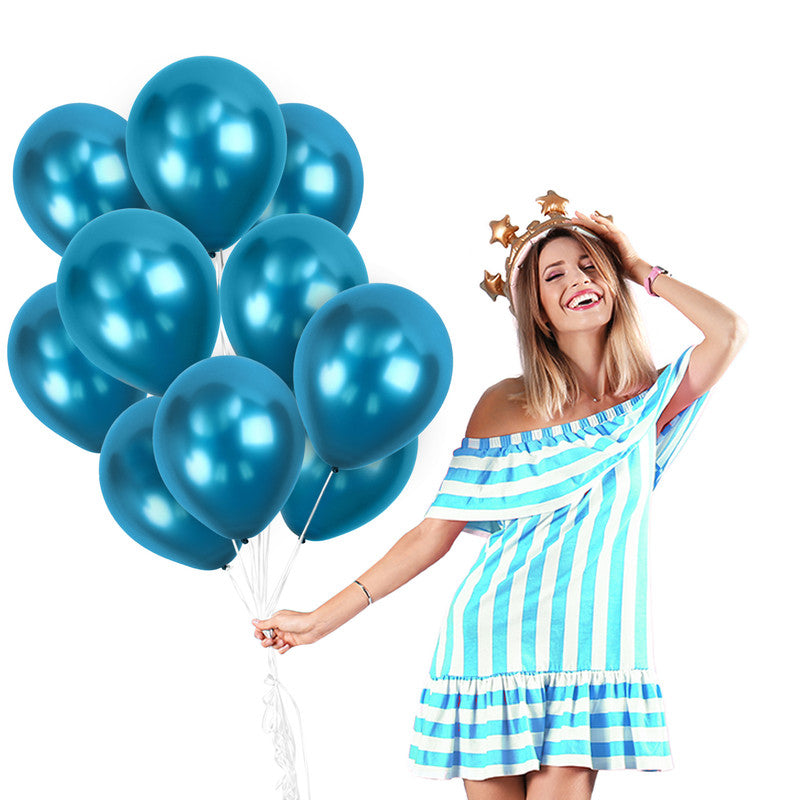 Blue Chrome Balloons - 12 Inch Latex Balloons Treasures Gifted Blue Chrome Balloons - 12 Inch Latex Balloons Treasures Gifted