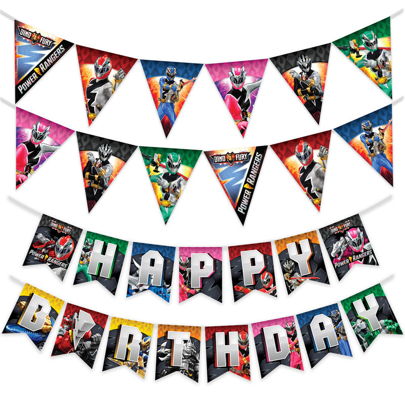 Power Rangers Banner & Pennants Kit - Power Rangers Party Supplies ...